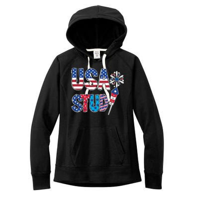 USA Stud 4th Of July Firework Cute Women's Fleece Hoodie