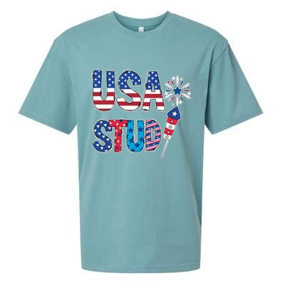 USA Stud 4th Of July Firework Cute Sueded Cloud Jersey T-Shirt