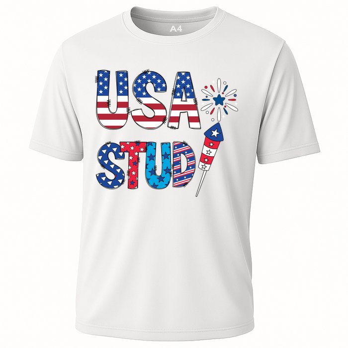 USA Stud 4th Of July Firework Cute Cooling Performance Crew T-Shirt