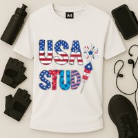 USA Stud 4th Of July Firework Cute Cooling Performance Crew T-Shirt
