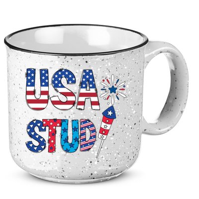 USA Stud 4th Of July Firework Cute 15oz Campfire Ceramic Mug