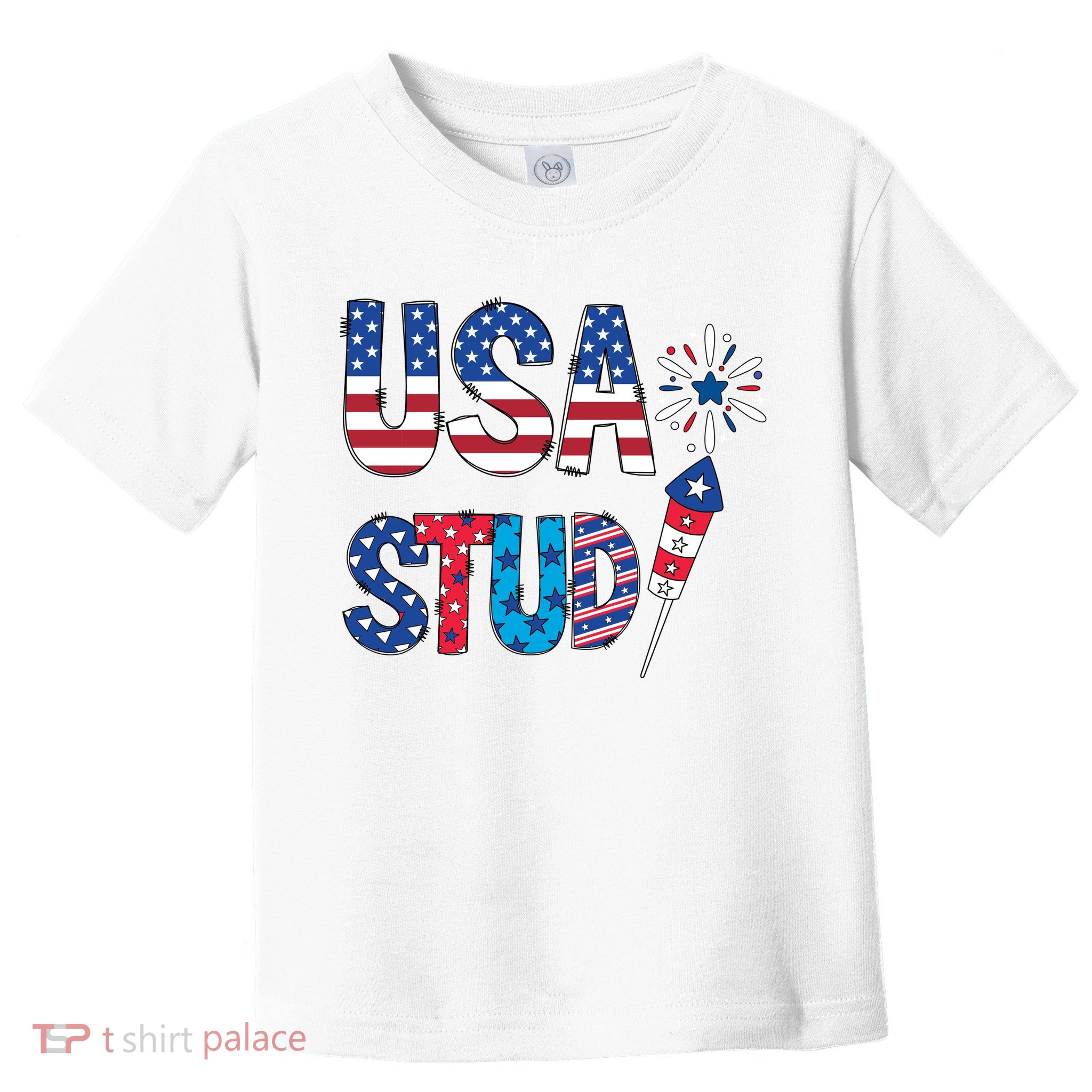 USA Stud 4th Of July Firework Cute Toddler T-Shirt