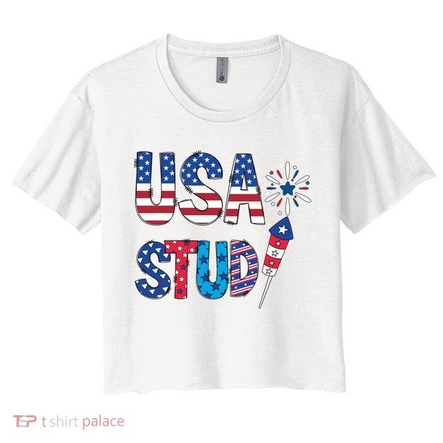 USA Stud 4th Of July Firework Cute Crop Top