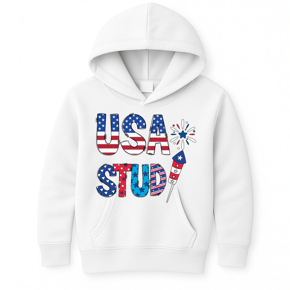 USA Stud 4th Of July Firework Cute Kids Hoodie