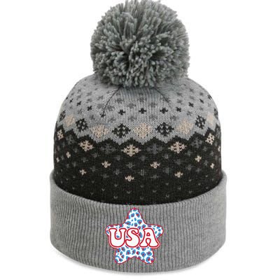 USA Star 4th Of July Festive Holiday The Baniff Cuffed Pom Beanie