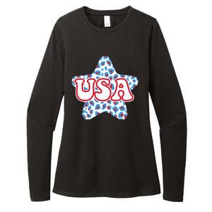 USA Star 4th Of July Festive Holiday Womens CVC Long Sleeve Shirt