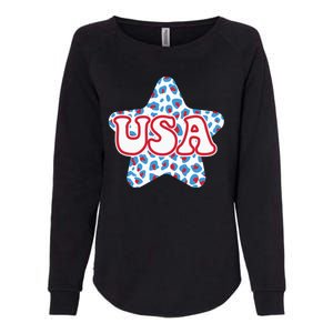 USA Star 4th Of July Festive Holiday Womens California Wash Sweatshirt