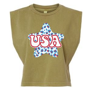 USA Star 4th Of July Festive Holiday Garment-Dyed Women's Muscle Tee