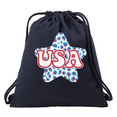 USA Star 4th Of July Festive Holiday Drawstring Bag