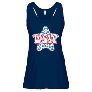 USA Star 4th Of July Festive Holiday Ladies Essential Flowy Tank