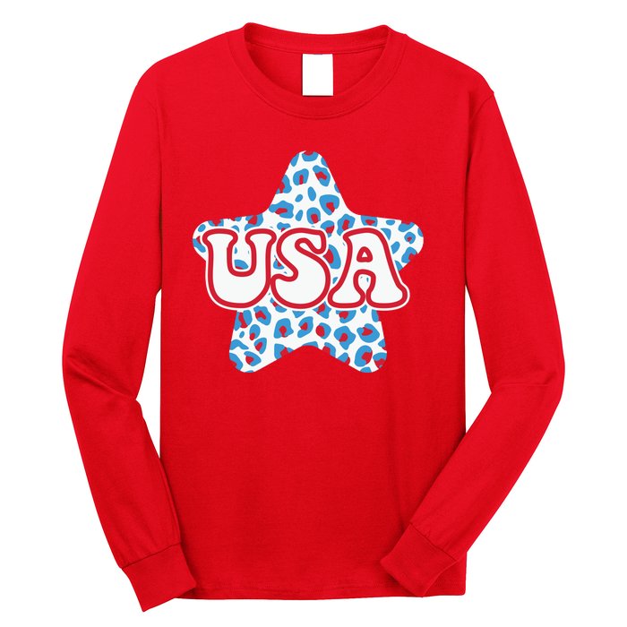 USA Star 4th Of July Festive Holiday Long Sleeve Shirt