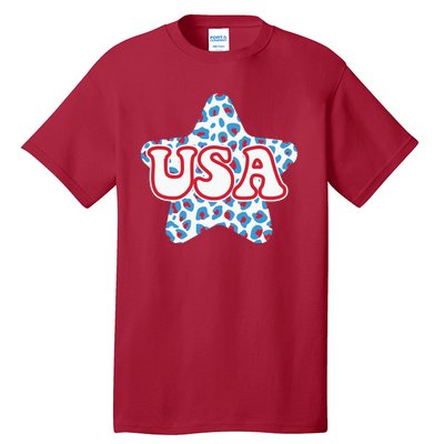 USA Star 4th Of July Festive Holiday Tall T-Shirt