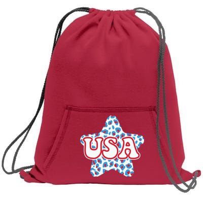 USA Star 4th Of July Festive Holiday Sweatshirt Cinch Pack Bag