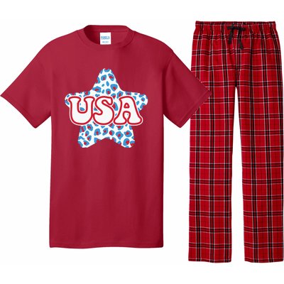 USA Star 4th Of July Festive Holiday Pajama Set