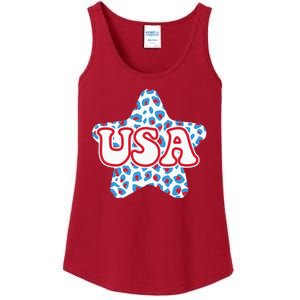 USA Star 4th Of July Festive Holiday Ladies Essential Tank