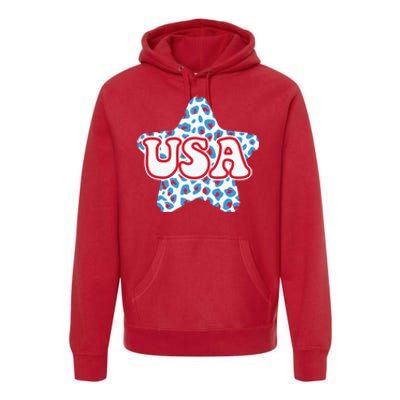 USA Star 4th Of July Festive Holiday Premium Hoodie