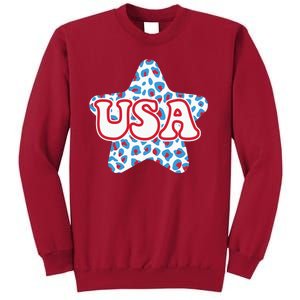 USA Star 4th Of July Festive Holiday Tall Sweatshirt