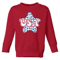 USA Star 4th Of July Festive Holiday Toddler Sweatshirt