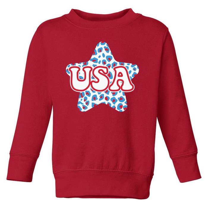 USA Star 4th Of July Festive Holiday Toddler Sweatshirt