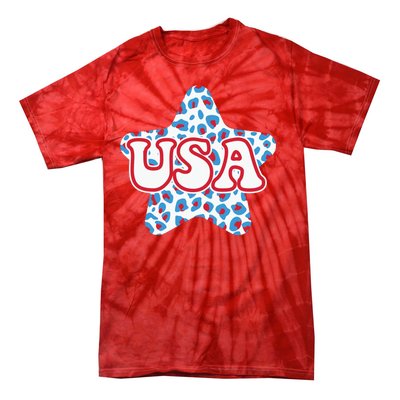 USA Star 4th Of July Festive Holiday Tie-Dye T-Shirt