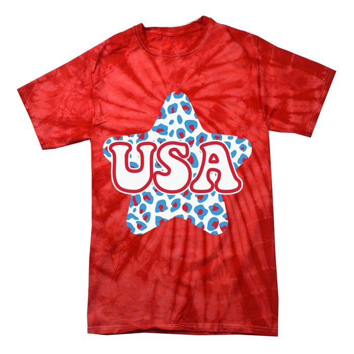 USA Star 4th Of July Festive Holiday Tie-Dye T-Shirt
