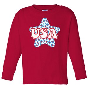 USA Star 4th Of July Festive Holiday Toddler Long Sleeve Shirt