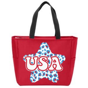 USA Star 4th Of July Festive Holiday Zip Tote Bag