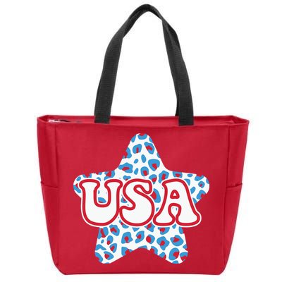 USA Star 4th Of July Festive Holiday Zip Tote Bag