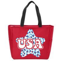 USA Star 4th Of July Festive Holiday Zip Tote Bag