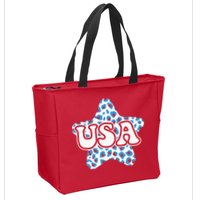 USA Star 4th Of July Festive Holiday Zip Tote Bag