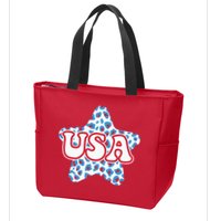 USA Star 4th Of July Festive Holiday Zip Tote Bag