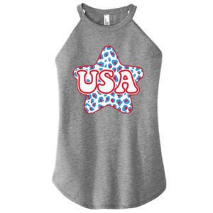 USA Star 4th Of July Festive Holiday Women's Perfect Tri Rocker Tank