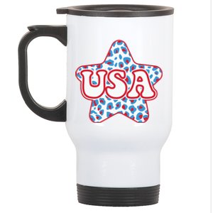 USA Star 4th Of July Festive Holiday Stainless Steel Travel Mug