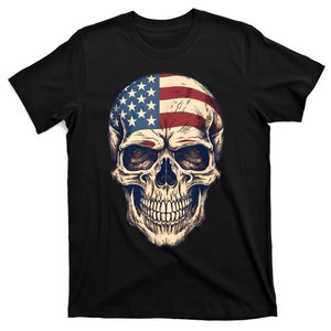 Usa Skull 4th Of Julay Scary Usa Skull Men Women T-Shirt