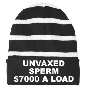 Unvaxed Sperm $7000 A Load Striped Beanie with Solid Band