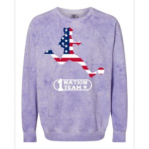 USA 1 Nation Soccer Team Colorblast Crewneck Sweatshirt