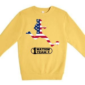 USA 1 Nation Soccer Team Premium Crewneck Sweatshirt