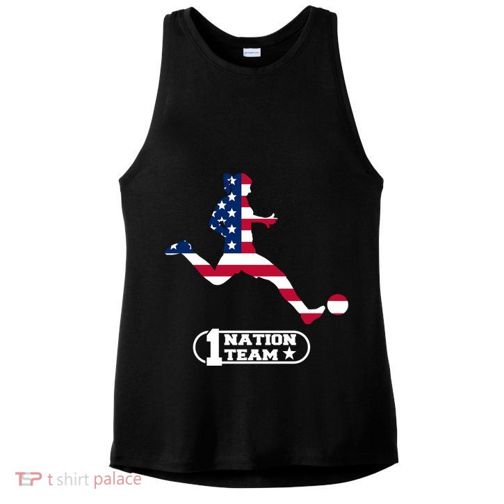 USA 1 Nation Soccer Team Ladies PosiCharge Tri-Blend Wicking Tank
