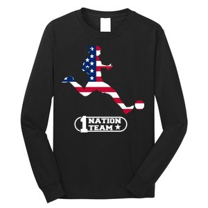 USA 1 Nation Soccer Team Long Sleeve Shirt