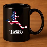 USA 1 Nation Soccer Team 11oz C Handle Ceramic Mug