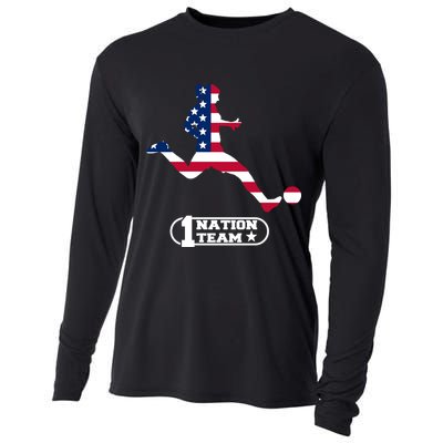USA 1 Nation Soccer Team Cooling Performance Long Sleeve Crew