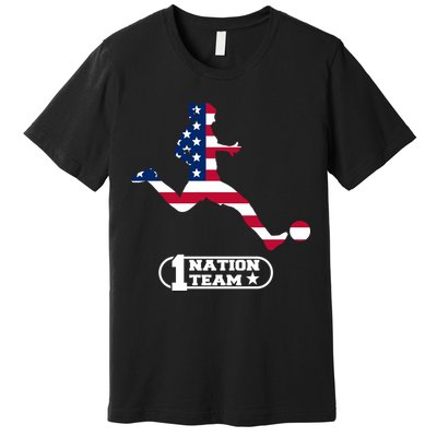 USA 1 Nation Soccer Team Premium T-Shirt