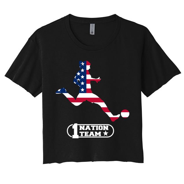 USA 1 Nation Soccer Team Crop Top