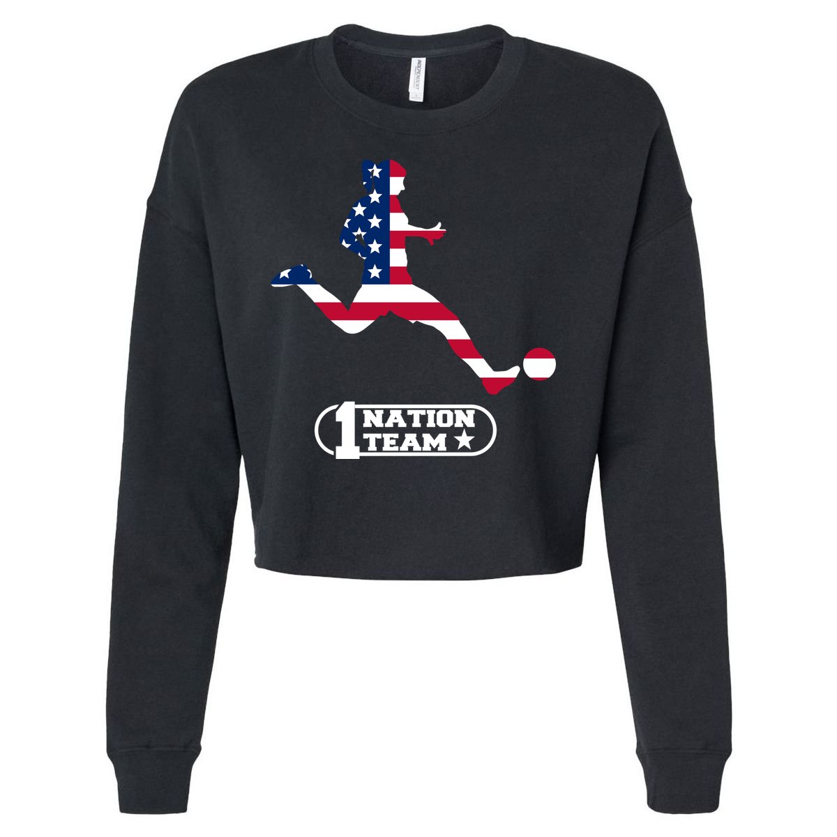 USA 1 Nation Soccer Team Cropped Pullover Crew