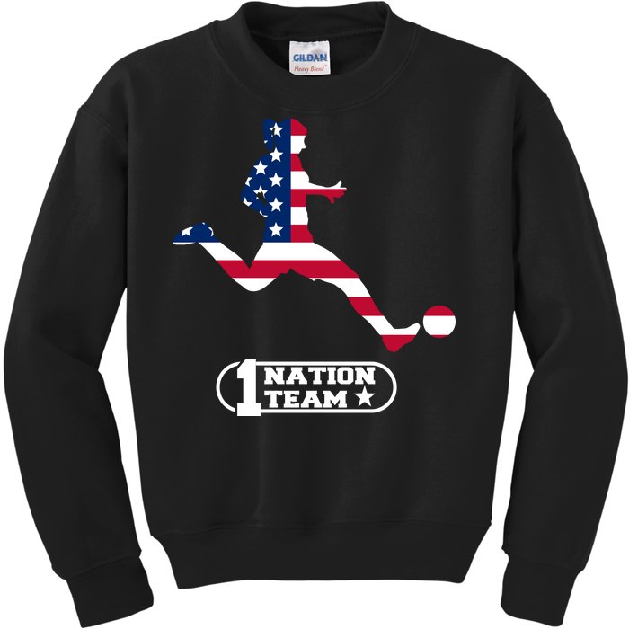 USA 1 Nation Soccer Team Kids Sweatshirt