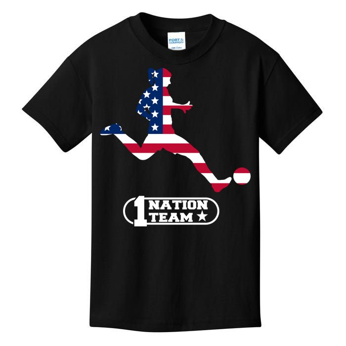 USA 1 Nation Soccer Team Kids T-Shirt