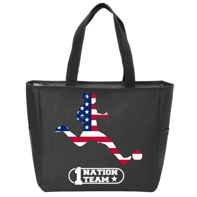 USA 1 Nation Soccer Team Zip Tote Bag