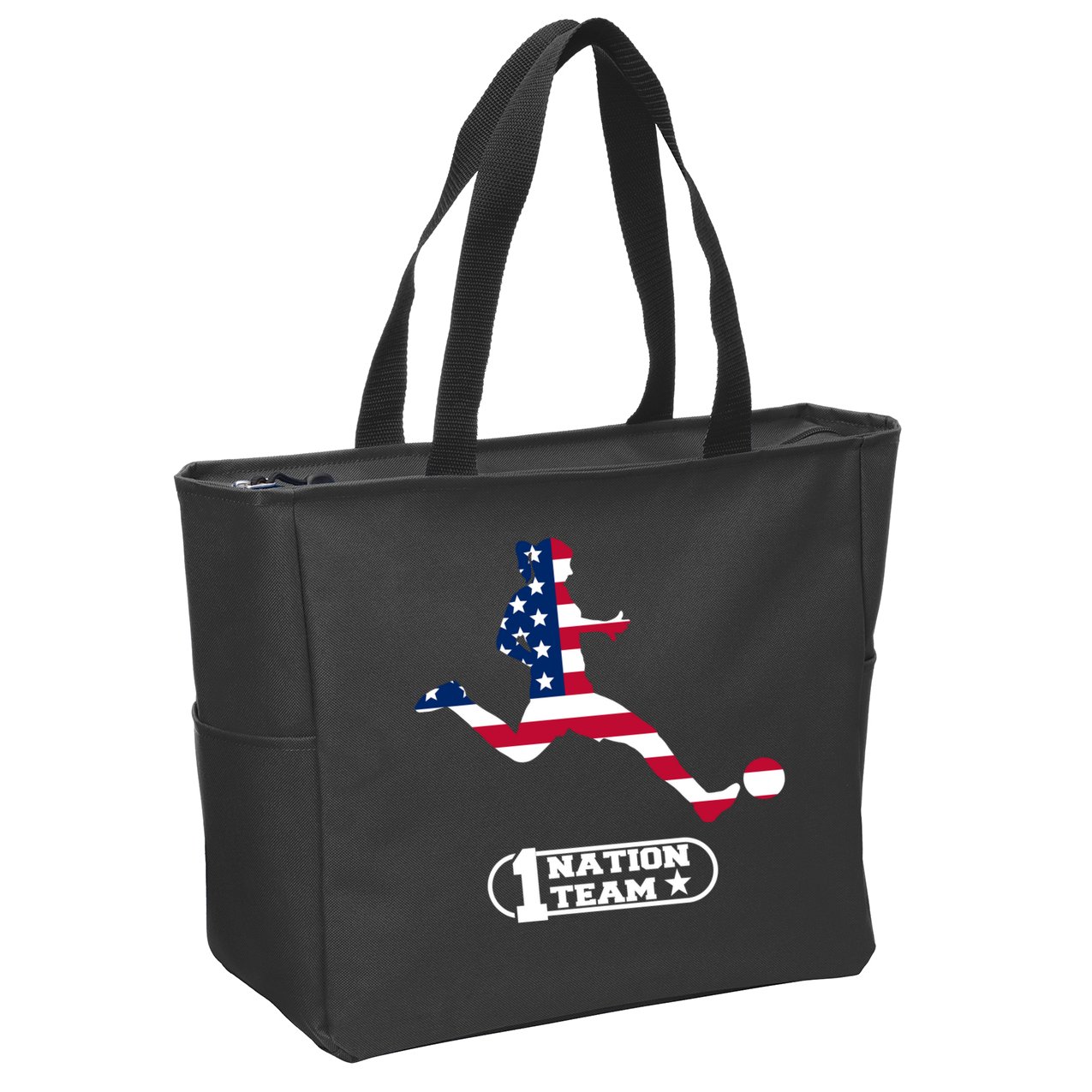 USA 1 Nation Soccer Team Zip Tote Bag