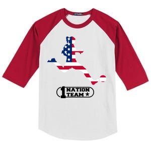 USA 1 Nation Soccer Team Kids Colorblock Raglan Jersey