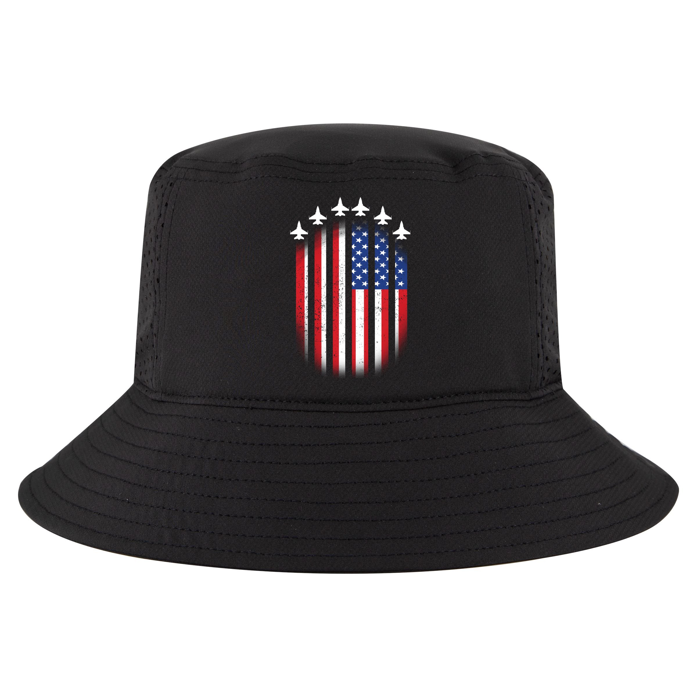 USA Air Force Jets American Flag Cool Comfort Performance Bucket Hat